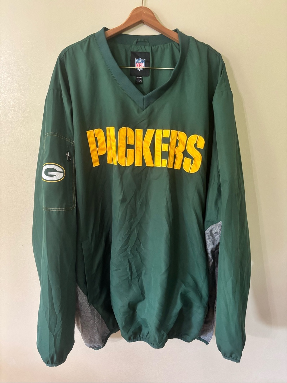 NFL Green Bay Packers Pullover Windbreaker Jacket 5XL Embroidered